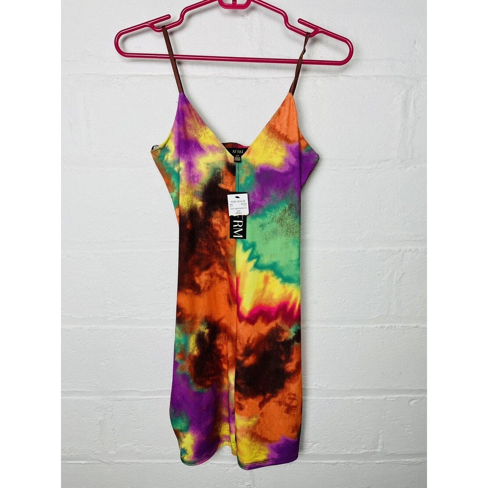 New AFRM Summer Tie Dye Fitted Bodycon Mini shorts Jumpsuit S Small